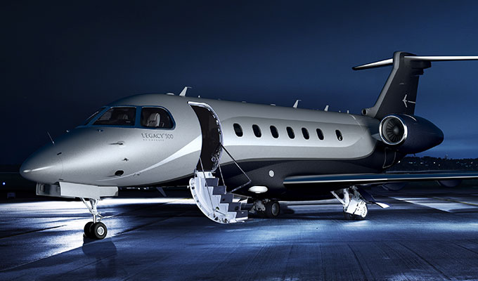Embraer Legacy 500 cabin for Baltimore charter