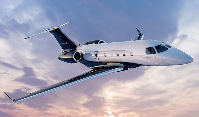 Embraer Legacy 450 midsize jet for Baltimore charter