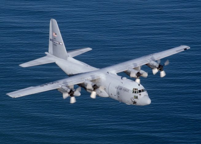 Lockheed C-130 Hercules cargo aircraft for Baltimore charter