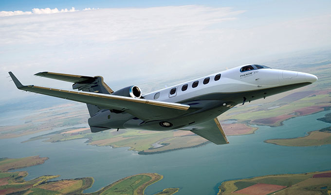 Embraer Phenom 300 cabin for Baltimore charter